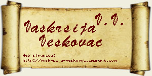 Vaskrsija Veškovac vizit kartica